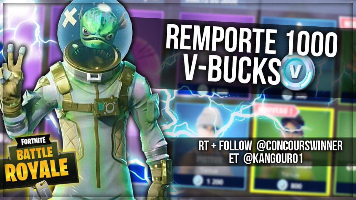 KangouRo1's tweet image. 🎁 New #CONCOURS #GIVEAWAY 🎁

1’000 V-BUCKS sur #Fortnite à gagner

1️⃣ Suivre @ConcoursWinner @KangouRo1 

2️⃣ #RT le post  

3️⃣ Mentionne un(e) ami(e) 

🍀Tirage le 26 avril 2018 à 21h🍀