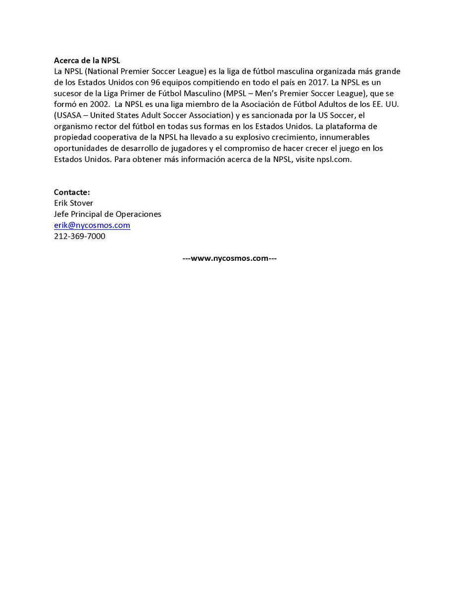 Defensa <a href="/ghalfhill26/">Garrett Halfhill</a> y arquero <a href="/MacklinRobinson/">Macklin R. Robinson</a> firman con el <a href="/NYCosmosB/">New York Cosmos B</a> para la <a href="/NPSLSoccer/">National Premier Soccer League (NPSL)</a> Temporada 2018