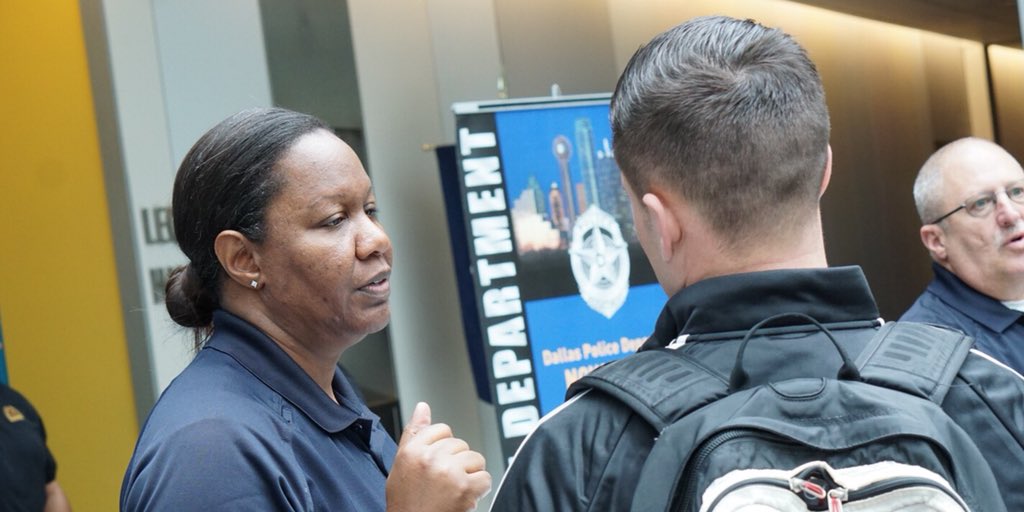 DPDRecruiting's tweet photo. Our team is here at @JohnJayCareers signing people up for our on-site test! Stop by and see the many opportunties the Dallas Police Department has to offer! #JoinDPD https://t.co/qHFY1vjNxB