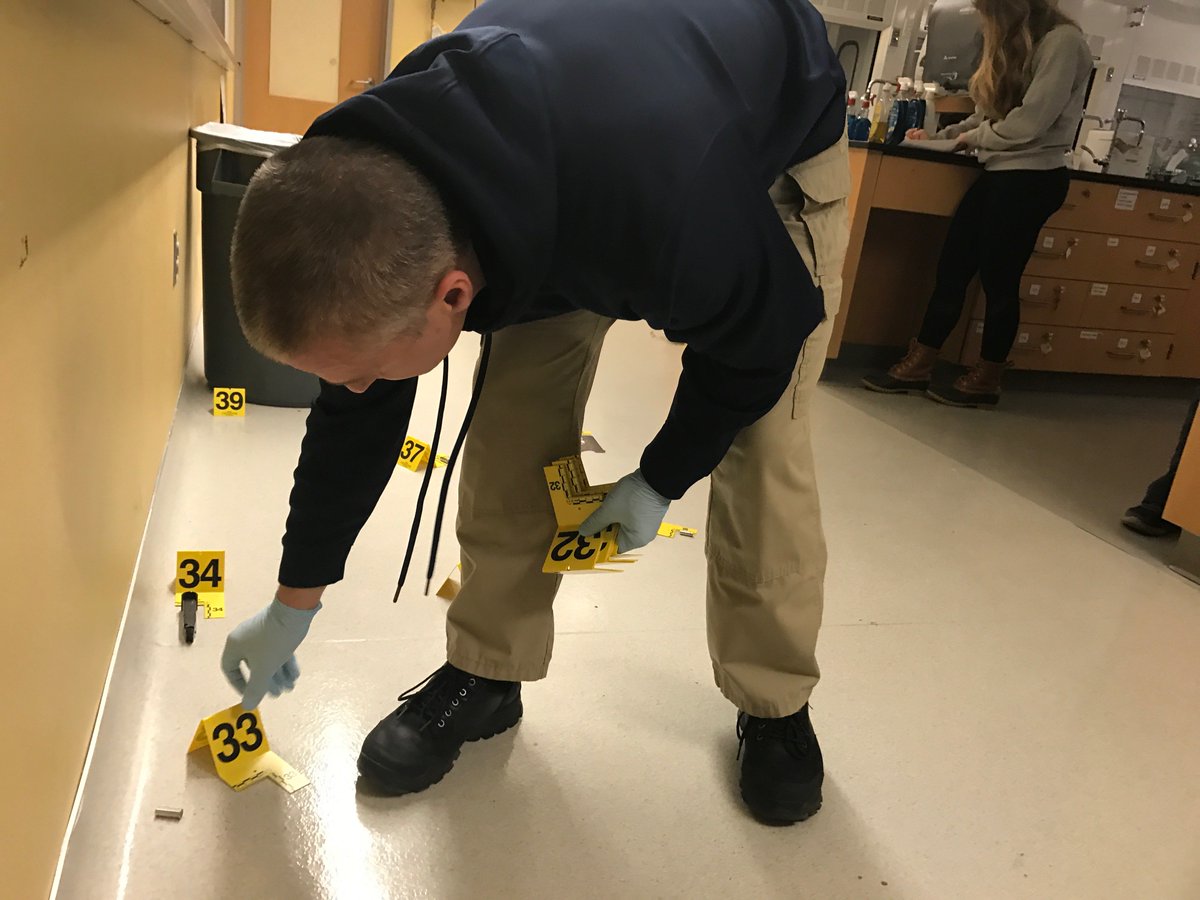 SUForensics's tweet photo. FNSSI students working the crime scene in Professor Grenier's Crime Scene Investigation class.
#SUForensics https://t.co/hw8sBpyxuK