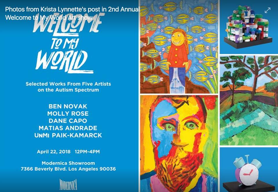 Celebrating Autism Awareness with an amazing art show at <a href="/Modernica/">Modernica</a> in West Hollywood. Mykie's will be there serving up drinks with baked goods. Hope to see you there.