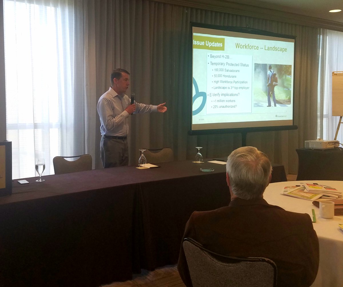 American_Hort's tweet photo. Our very own @TalColey and #CapitolCraig addressing the crowd at the @nlae Conference today talking #trucking regulations and #labor https://t.co/DU3x5LT0QI