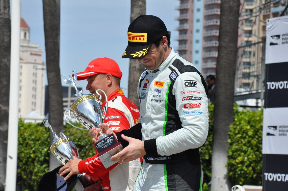 KPAXracing's tweet photo. .@alvaroparente captured his first podium of the 2018 @WCRacing at @ToyotaGPLB, which extends the streak to five-straight races that K-PAX Racing has hoisted a trophy this season. As for Parente, he has placed inside the top-three in the last three events at Long Beach. #PWCLB https://t.co/7q78TeNVIZ