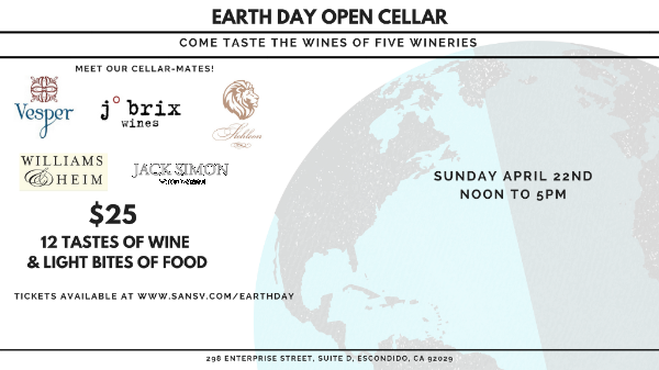 VisitEscondido's tweet photo. Enjoy some quality relax time at #EarthDay Open Cellar with @SansVTasting and @VesperVineyards @Stehleon @JackSimonWine @jbrixwine This Sunday, noon-5pm, cheers! https://t.co/9A7XCfIC0r #escondidowine #escondido #sandiegowine https://t.co/OqKN3iWCxq