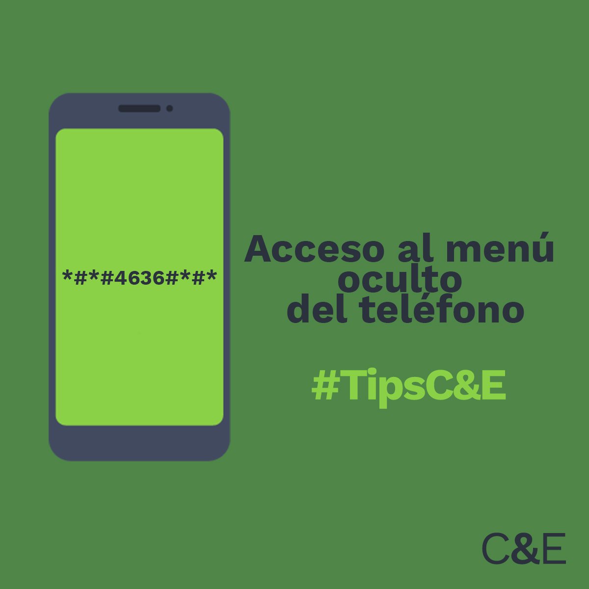 etceteraArg's tweet photo. En #TipsC&E te enseñaremos como acceder al menú oculto del teléfono. Es tan sencillo como marcar *#*#4636#*#* y nos te dará acceso a un menú desplegable con información sobre el teléfono, sobre el estado de la batería, estadísticas de uso o de la red wifi https://t.co/uy7HrM6sW2