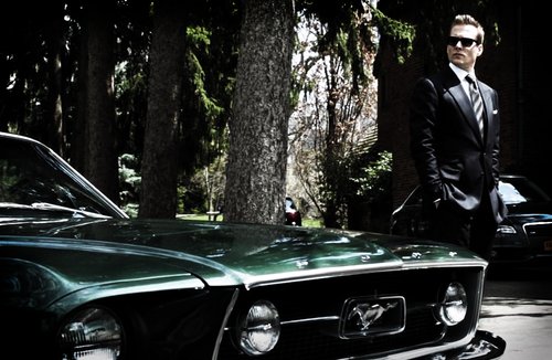 The_BestDressed's tweet photo. Any fan of the TV show #Suits? What about #InternationalFordMustangDay? How about BOTH?! Harvey Spectre and his beautiful Ford Mustang was a #badass duo! https://t.co/2EyEJbWI9C
