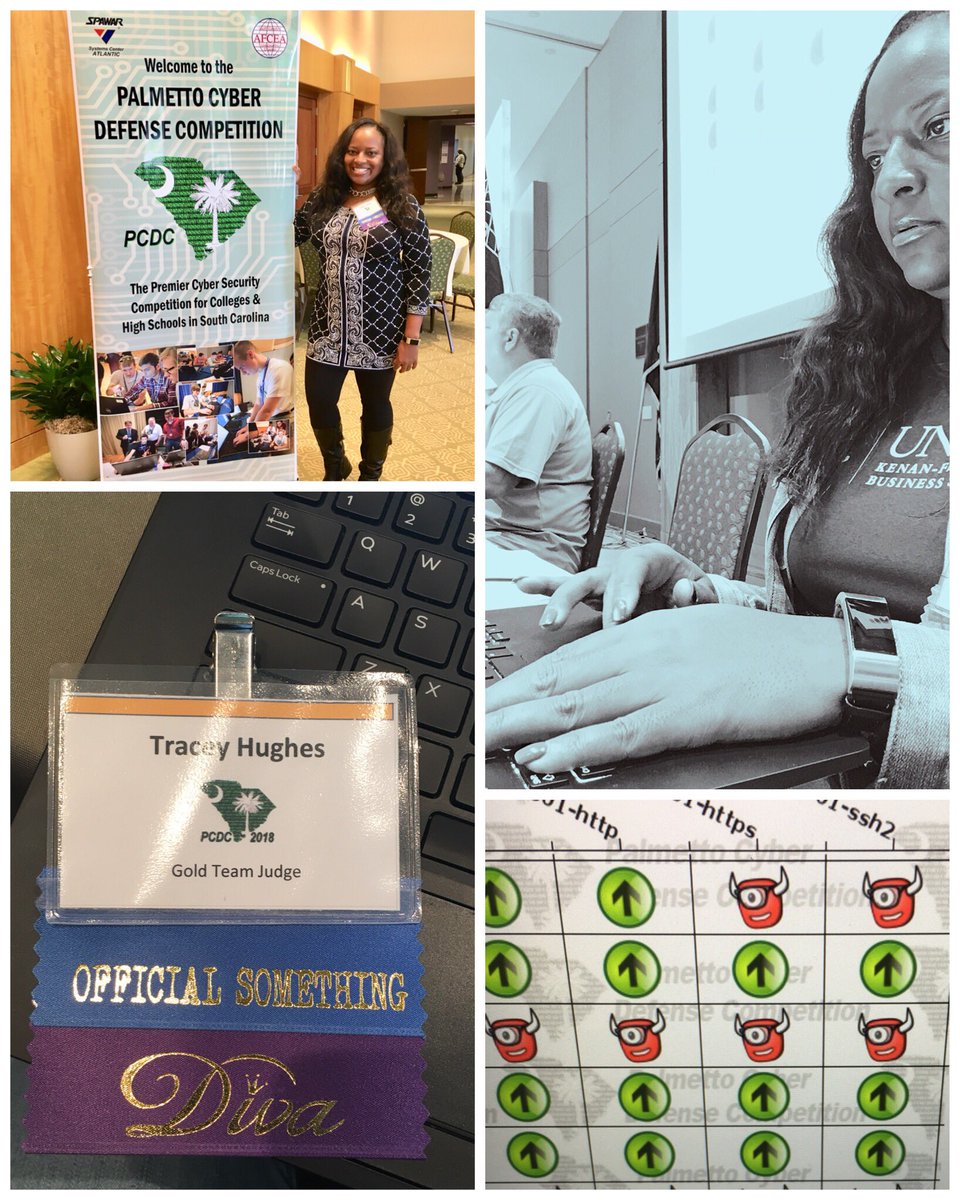 sectracey's tweet photo. Had the opportunity to volunteer as a judge for the @PalmettoCyber #cyber defense competition. Always a great time!  See you guys next year! https://t.co/0wd51Hohls