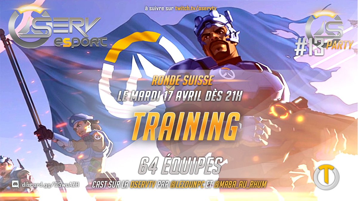 OservEsport's tweet photo. #OwParty #RAPPEL Ne manquez surtout pas notre nouvelle #Party en Ronde Suisse adaptée à tous niveaux ce soir !
🗓 Ce soir 21h
👥 64 teams
🏆 Nouveau format en ronde suisse pour les tout niveaux
🎧 https://t.co/e9mkGTRofS
📝Inscriptions TEAM + SOLO : https://t.co/LzuvnoPxuA https://t.co/bL2Ojdhpj9