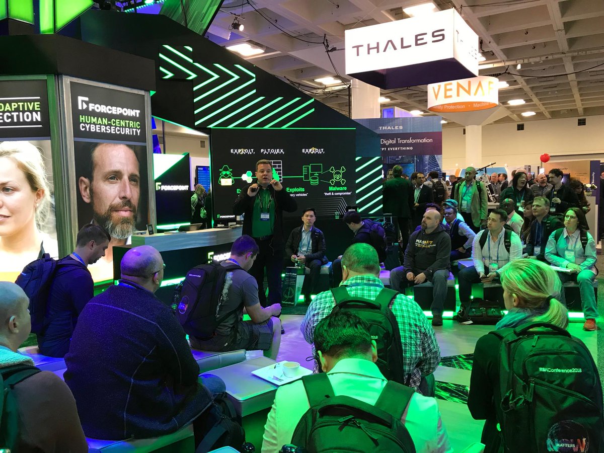 ForcepointSec's tweet photo. Come for the t shirt and the chance to win a Bionic Bird, stay for the truly compelling content - we're talking #RiskAdaptiveProtection #NGFW #CASB #GDPR and more in the booth today! Moscone N3525 #RSAC #RSAC2018 https://t.co/VYSkZSsZh6