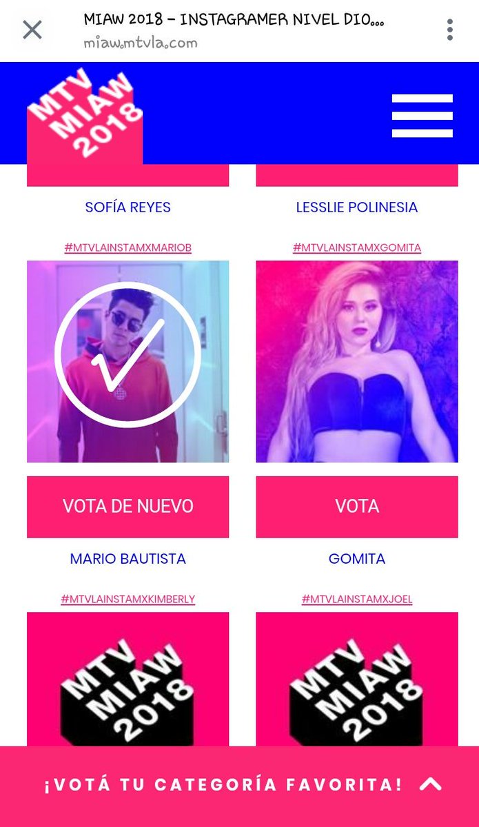 CampossCris's tweet photo. Ya Vote Por El Mejor @mariobautista_ CORRAN A Votar Muchísimas Veces Para Que Valgan El Voto  #MTVLAINSTAMXMARIOB 
#PremiosMTVMiaw https://t.co/eiaRrku3qM