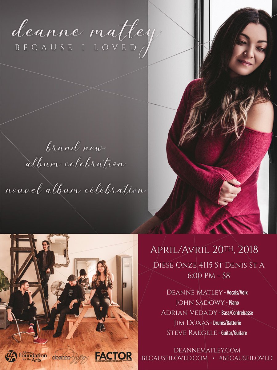 deannematley's tweet photo. Looking so forward to my #MTL show this Friday @dieseonze 6pm Amazing team and special surprise guest 💗 #becauseiloved https://t.co/gtkuuNFIUV
