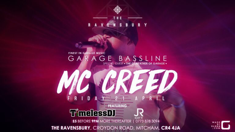Catch @TimelessDJ and <a href="/mccreedmusic/">CREED MC</a> <a href="/theravensbury/">The Ravensbury</a>  this sat 21st April