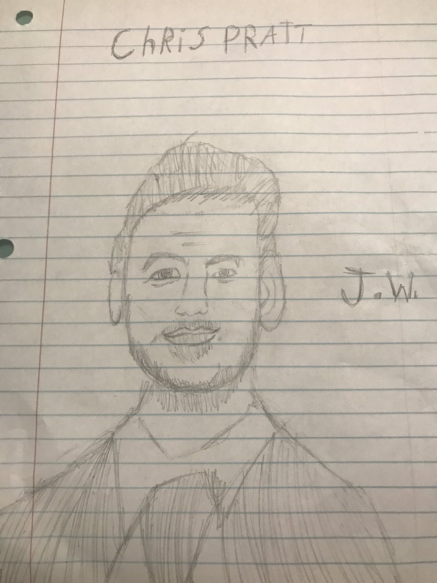 mshall5th's tweet photo. Hey @prattprattpratt! One of my students drew you! https://t.co/KGLdnGodNP