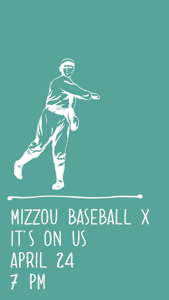 ItsOnUsMU's tweet photo. Our Teal Out Baseball Game is ONE WEEK AWAY! Join us early at 6 p.m. for our tailgate with @truetigernet and @MizzouIFC! Game is FREE to all students! https://t.co/A7CdKbn5oV