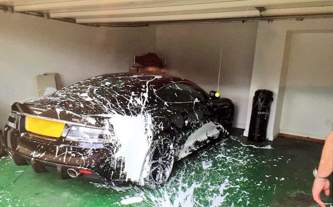 mattjameswright's tweet image. A car parked next to the DBS reversed over a tin of paint! 😳😩