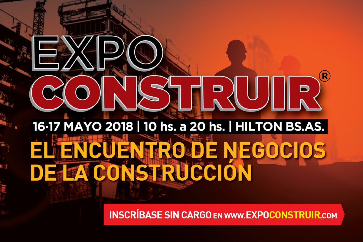 ExpoConstruirOk's tweet photo. EXPO CONSTRUIR 2018

Estamos próximos a una nueva edición de Expo Construir. Los dias 16 y 17 de Mayo en Hotel Hilton Puerto Madero.

Podes inscribirte ingresando en https://t.co/bnRbJgVkCa https://t.co/G5eB9YLziP