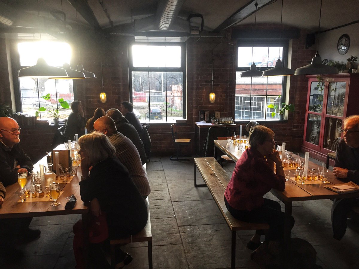 dreadedwhisky's tweet photo. Starting to fill up here at the northern monk in Leeds for tonight’s @TheWhiskyLounge #BlendingWorkshop https://t.co/VA9FzHbblL