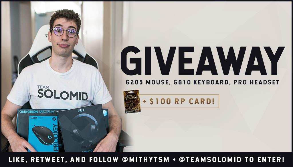 mithygg's tweet photo. I'm giving away my current @Logitech setup!

Follow me, follow @TeamSoloMid on twitter, RT and like this post for an entry. Best of luck to everyone! https://t.co/ftVfeGkeeA
