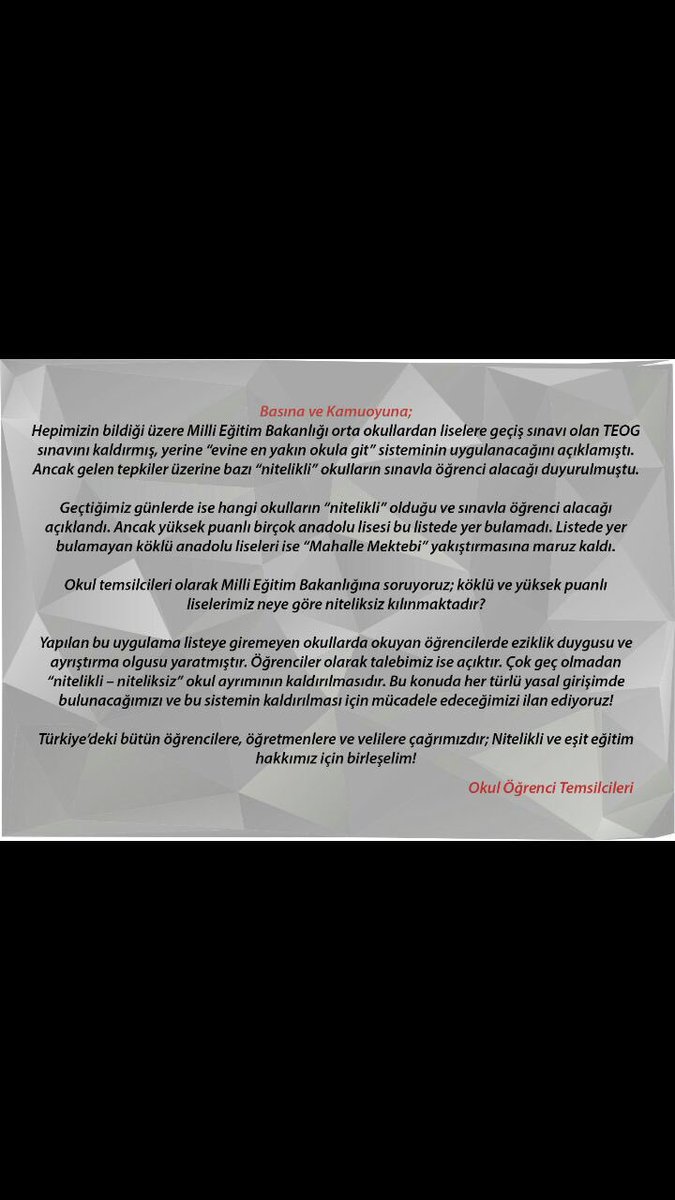 Hak,hakedenindir. Sesimiz duyulana dek devam #nitelikliyiz <a href="/Yusuf__Tekin/">Yusuf Tekin</a> <a href="/AbbasGucluTR/">Abbas Güçlü</a> <a href="/jsarieroglu/">Jülide Sarıeroğlu 🇹🇷</a> <a href="/tcmeb/">Millî Eğitim Bakanlığı</a>