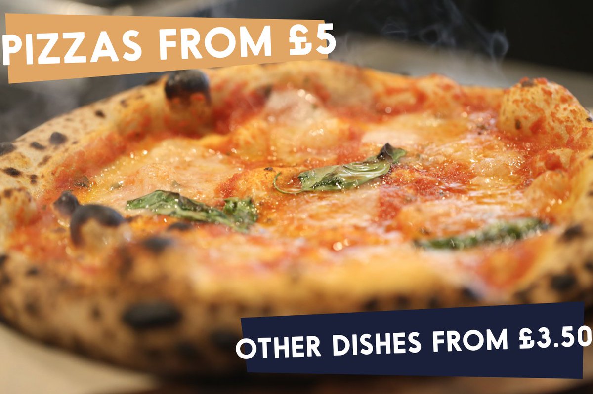 We've launched our new lunch menu, meaning you can grab a pizza for as little as a fiver at our Brighton and London branches - available every weekday 12-4pm. #veganhour