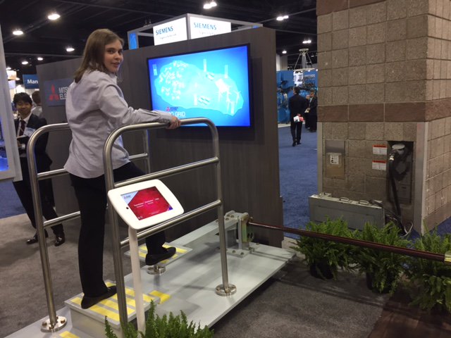 MEPPI__'s tweet photo. Marley, a Sales Engineer from our High-Voltage Switchgear Division, on our interactive piece of equipment shown at the #TandD2018. Want to find out more and test it out yourself? Go to Booth 835. #MEPPI #HVSD #Engineershavemorefun https://t.co/myst0xiox0