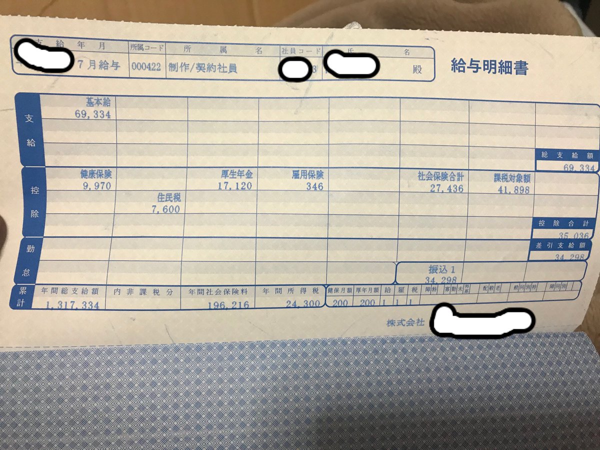 月二百枚描いてこれっぽっち とあるアニメーターの昔の月給の明細が高校生の週二バイト並みである闇 テレビのadもおんなじ の声 Togetter