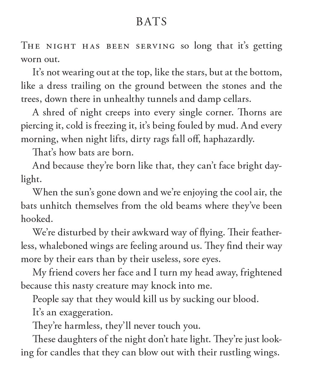nyrbclassics's tweet photo. "The night has been serving so long that it’s getting worn out." A bit from @julesrenard's Nature Stories in honor of #BatAppreciationDay. (Translated by Douglas Parmée, illustrated by Pierre Bonnard). https://t.co/tlM1gtOP7r https://t.co/iS5iRNNs7v