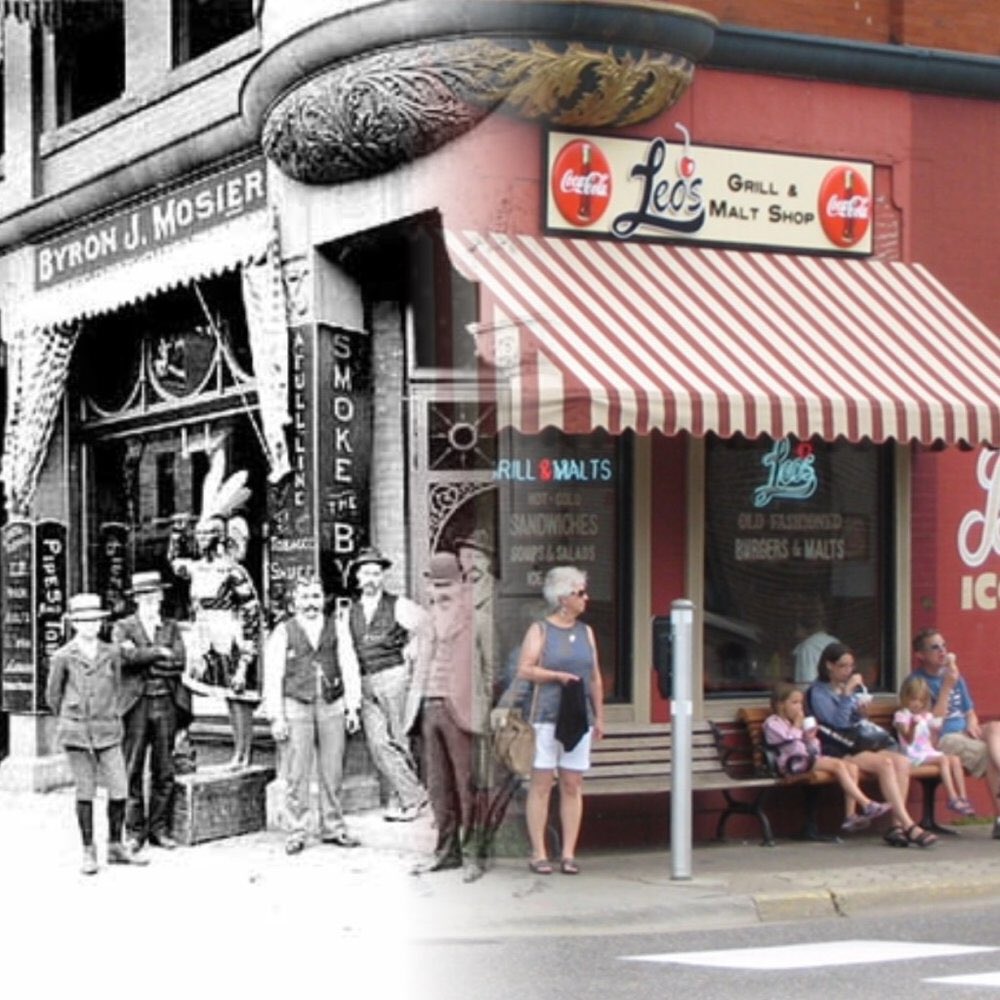 LeosGrill's tweet photo. Celebrating 130 years of Mosier Bros. building. 
$1.30 Hamburgers thru Thursday, April 19th at Leo’s. Use the password #131MainStreet https://t.co/VYtEWpD68s