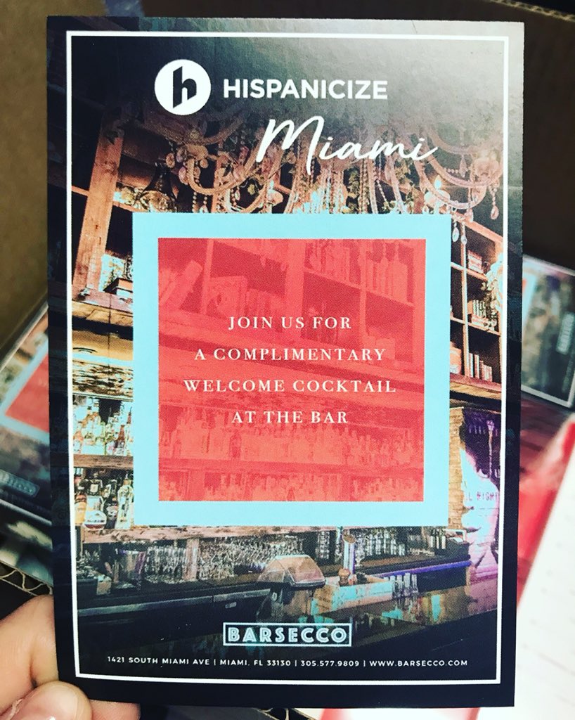 impressDCmedia's tweet photo. Celebrating US Latinos #Hispanicize2018 #Barsecco #Miami https://t.co/mgo8kNYMAH
