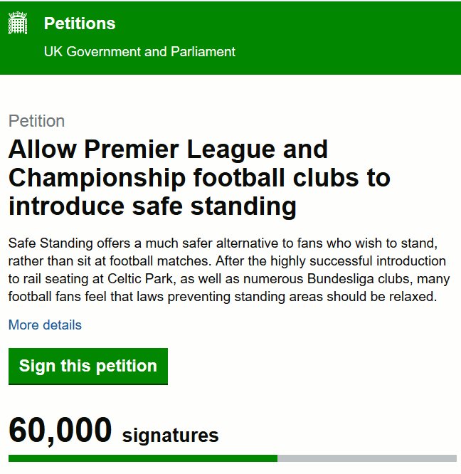 SafeStandingRS's tweet photo. 60,000! Let's celebrate this new milestone with another big push tonight! Can you encourage any players, ex-players, club execs, owners, celebrity fans, MPs or other Twitter users with large followings to sign &amp; share the petition? 

Go on, give it a go!

https://t.co/EhLb9cS8Os https://t.co/nipfIjZCxM