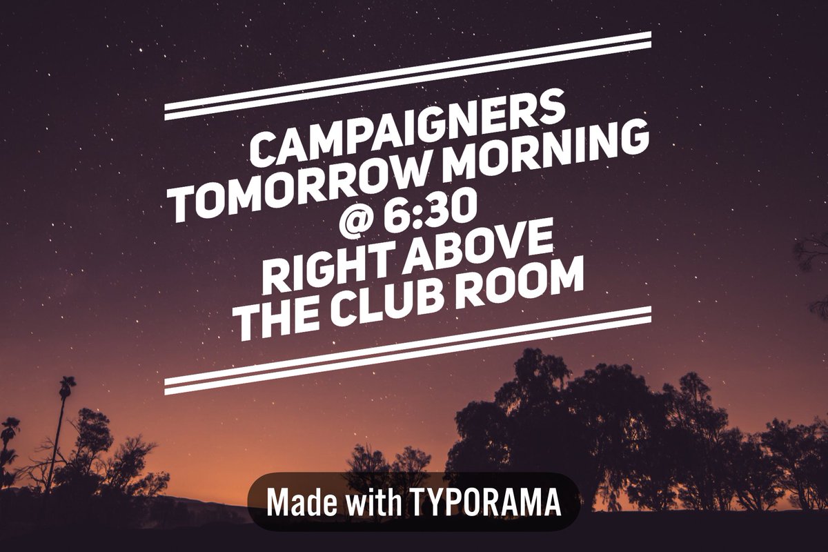 SavannahMoYL's tweet photo. Guys!!! Campaigners TOMORROW morning! 6:30am at the club room (upstairs)!! There will be breakfast! Come hang out with Wake and Hunter! More the merrier!! 😁 https://t.co/UPGHZpdNt6