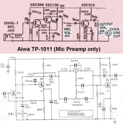 freestompboxes's tweet photo. Apparently Ritchie Blackmore used an AIWA tape recorder preamp in his  setup. But in fact it's just a bunch of transistor gain stages. Maybe  the magic is in the filtering? Read the complete thread here: https://t.co/k324OrH7rU https://t.co/GuCZQ1siWm