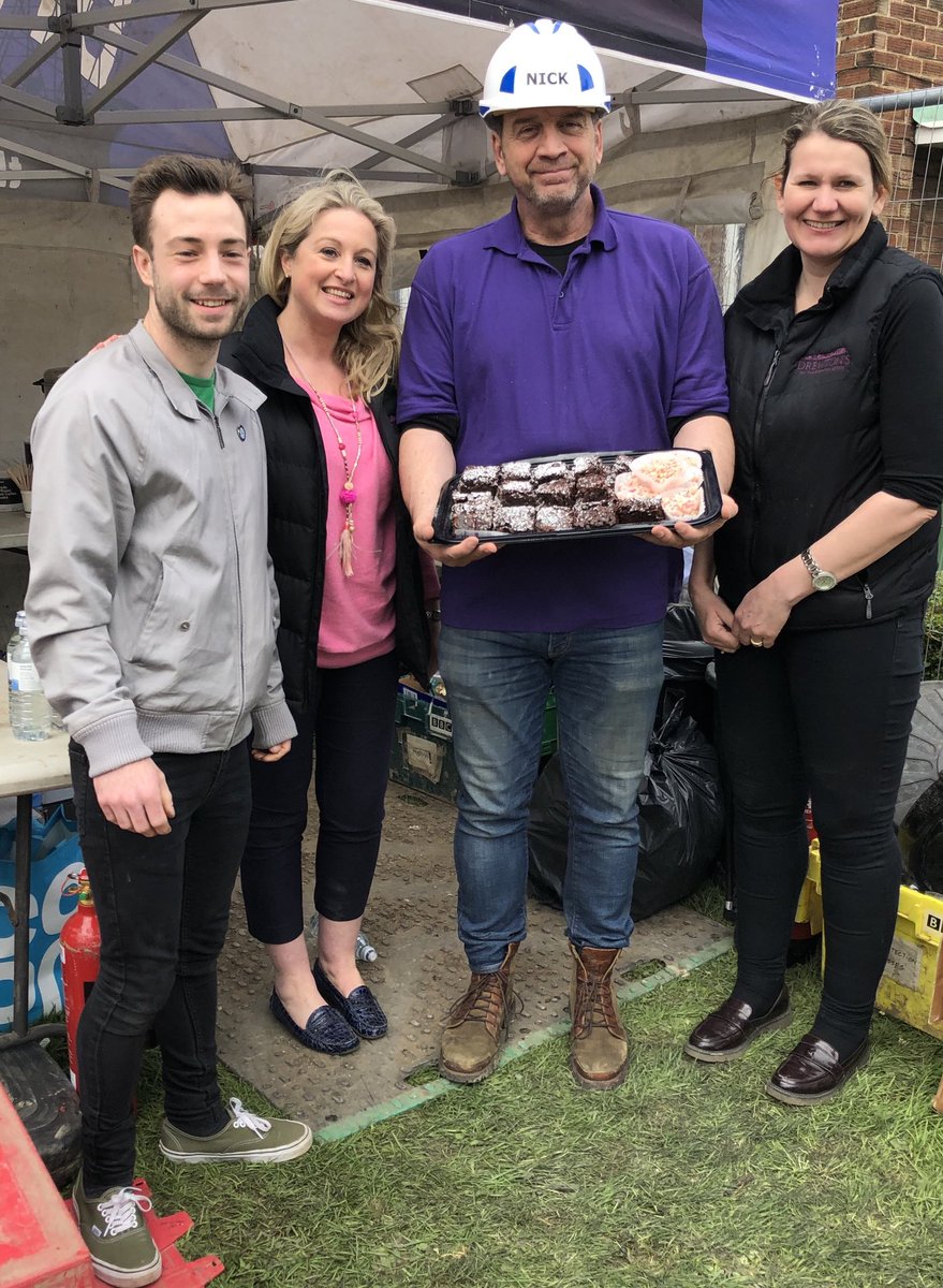 Drewtons's tweet photo. Delighted to support a local @DIYSOS Big Build with trays of yummy cakes &amp; tray bakes for the 100+ builders &amp; professionals helping to change the lives of others. There will be more to come over the following week ... to keep the team fed! #communitysupport 👷🏻‍♂️👷🏻‍♂️ https://t.co/T0lttteqkV
