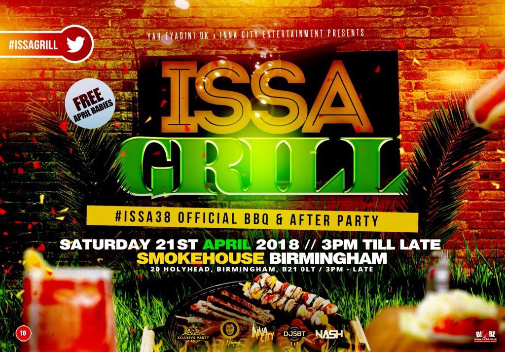 djnyari's tweet photo. #Issa38 #issagrill #innacityparty Birmingham Weekender Tickets ๐
https://t.co/mAeD1tj6kB https://t.co/wSlQDaO8IK