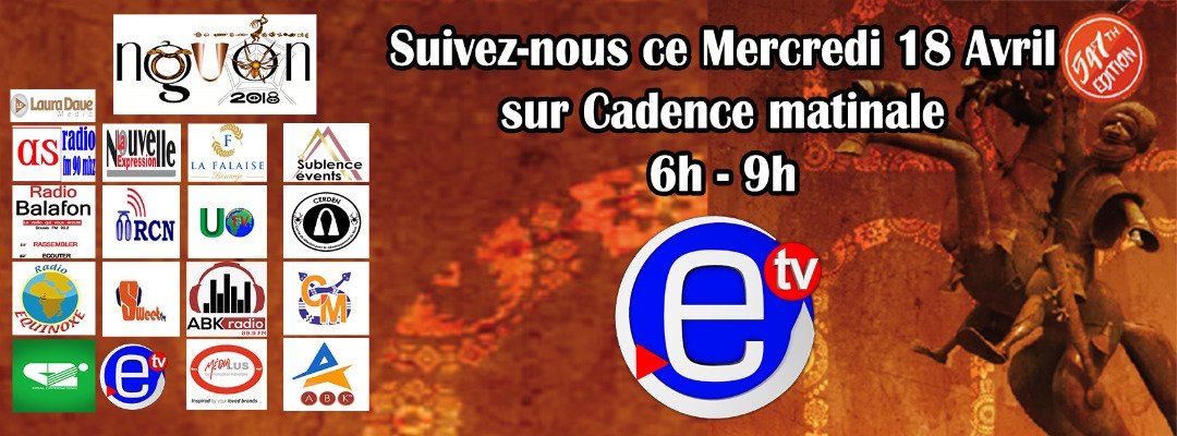 NguonEvent's tweet photo. SUIVEZ-NOUS CE MERCREDI 18/04/2018 SUR EQUINOXE TV (7h-9h) & RADIO (10h-12h) !
#Nguon2018; #PalaisdesRoisBamoun; #CERDEN; #SublenceEvents https://t.co/JZl5g96NJV