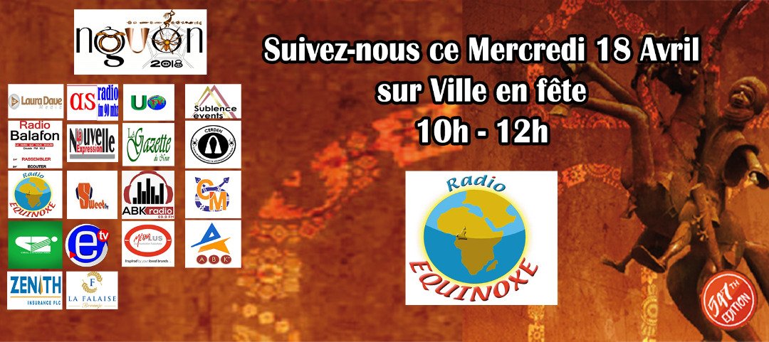 NguonEvent's tweet photo. SUIVEZ-NOUS CE MERCREDI 18/04/2018 SUR EQUINOXE TV (7h-9h) & RADIO (10h-12h) !
#Nguon2018; #PalaisdesRoisBamoun; #CERDEN; #SublenceEvents https://t.co/JZl5g96NJV