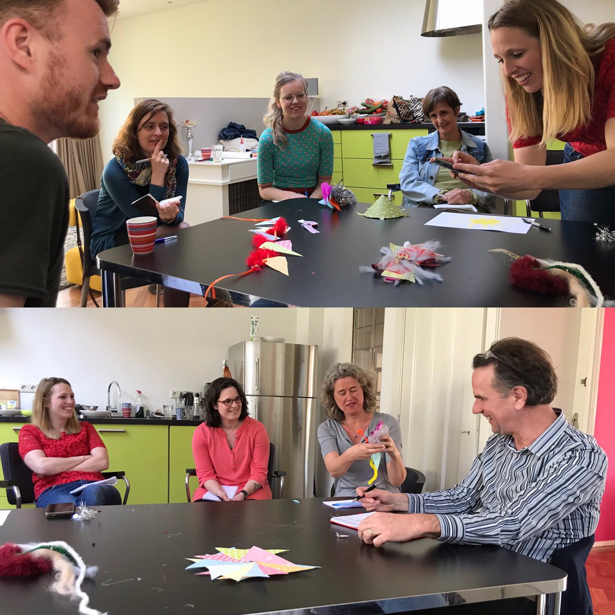 saskiavgrinsven's tweet photo. Vdaag weer een fijne teamsessie olv @bartvanrosmalen bij @scherpenzeelra over ons eigen #makerschap #zichtbaarheid #repetoire #verhalen #taal #psychedelischewindmolens #personages #zonwarmteenlicht @Movisie @kittyvandenhoek @Ilsolde @Anita_Peters @ingevst https://t.co/PKL38nJNtx
