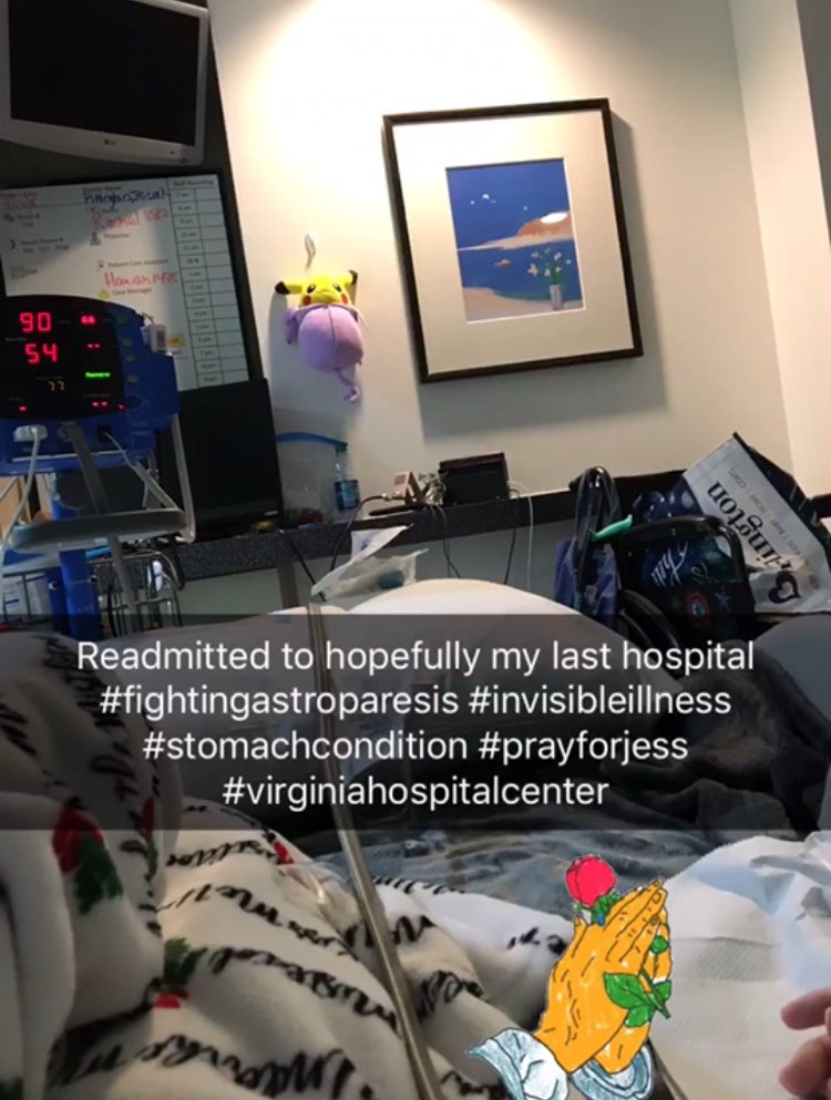 AliceInBmblLand's tweet photo. #virginiahospitalcenter #lastresort #nogallbladder #gastroparesis #cerealonlyforfivemonths #108pounds #losingapoundaweek #prayforjess 💖🏥 https://t.co/6nwenDa5R5