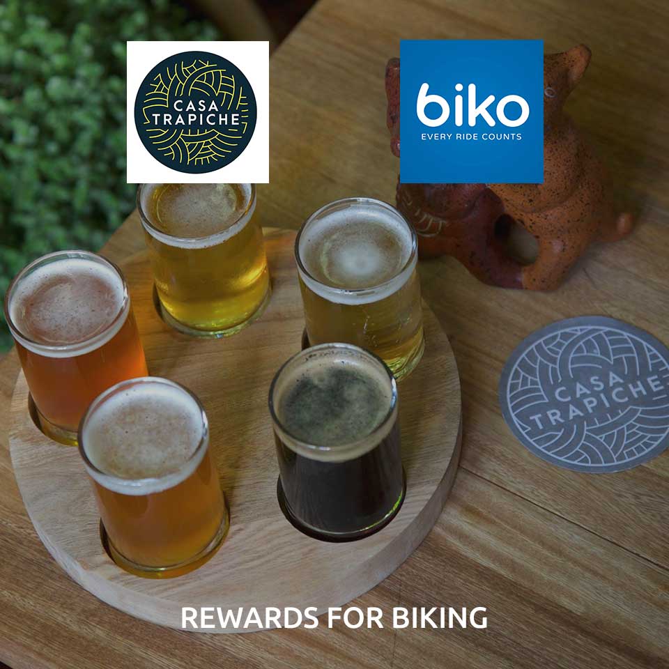 BikoApp's tweet photo. En #CasaTrapiche recompensan tu movilidad en bici para que sigas disfrutando de tu estilo de vida saludable.
20% de descuento en los platillos* por 20 bikos
20% de descuento en cervezas* por 20 Bikos
*Lee los términos y condiciones en nuestra app. #Biko #RewardsForBiking https://t.co/CoWl9xRBFQ