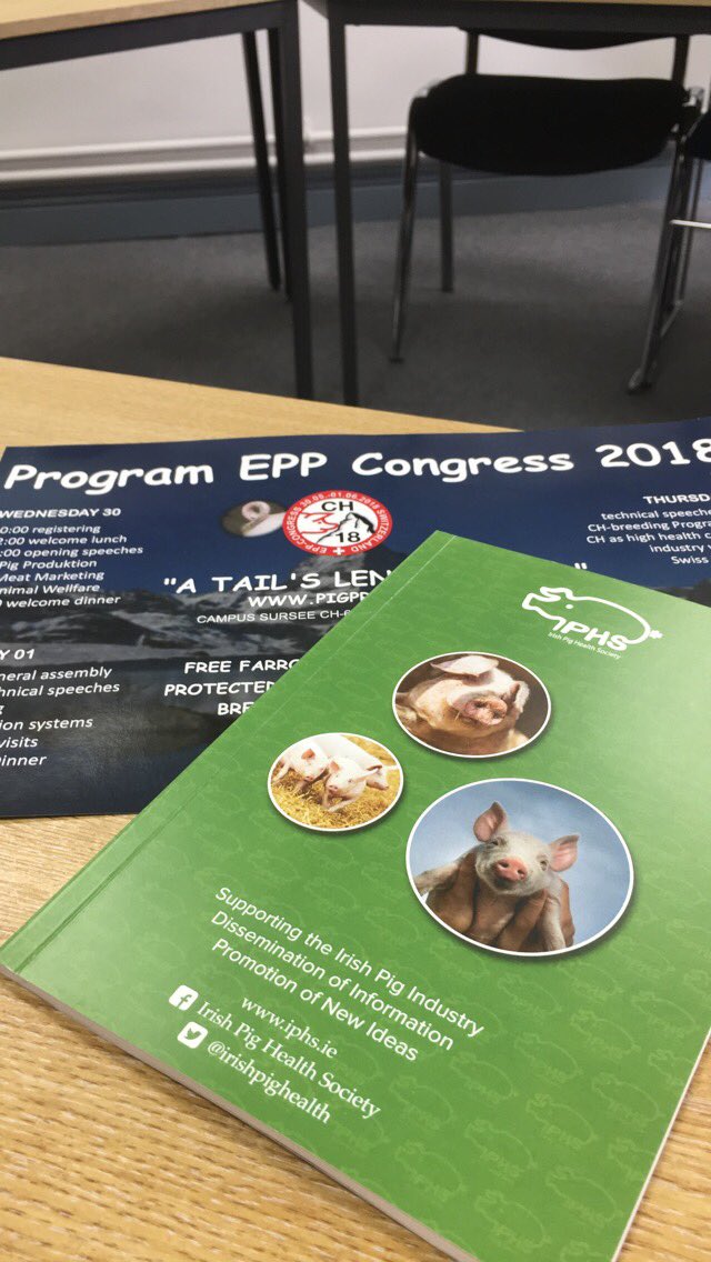 ShaneMcAuliffe1's tweet photo. Plenty #EPP2018 leaflets and #IPHS18 booklets for my friends in our @TeagascPig discussion group in Moorepark today. Farmers do drop me a line if you’d like a copy of either!! @Irishpighealth @EPPDublin2016 https://t.co/zg1n3Rx3uJ