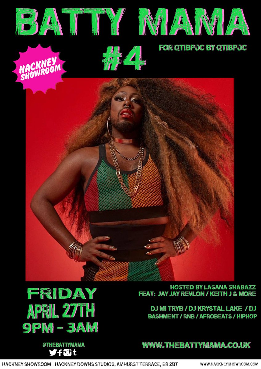 thebattymama's tweet photo. We're so excited to welcome @Freida_Slaves to the #BattyMamaFam! They'll be #slaying with an unmissable performance at our #SpringIsSprung #PrettyInPink #AltBlackQueerPROM.
On Friday April 27th at @hackneyshowroom! #FreidaSlaves #BlackGaySlay - Tix: https://t.co/3x7Y25YaqV https://t.co/mOoJamCDTH