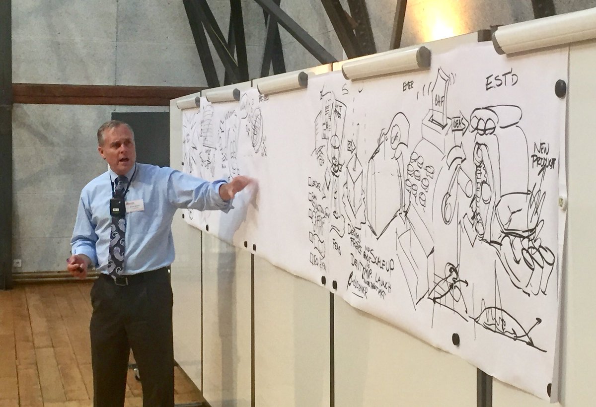CH_CompanyMaker's tweet photo. Mark Wilson explains the process from the very first idea to the product sold. Very engaging! #SCM18Bern https://t.co/Ft7BzWaLMH