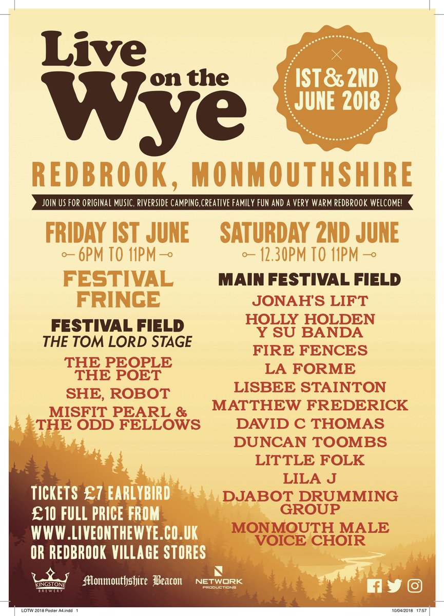 Live on the Wye 2018 full line up! We are so excited by the quality and diversity of this year's artists, the best yet (which is saying something after last year's reviews!). Early bird tickets are still on sale but selling very fast! 🤠🎸🍺