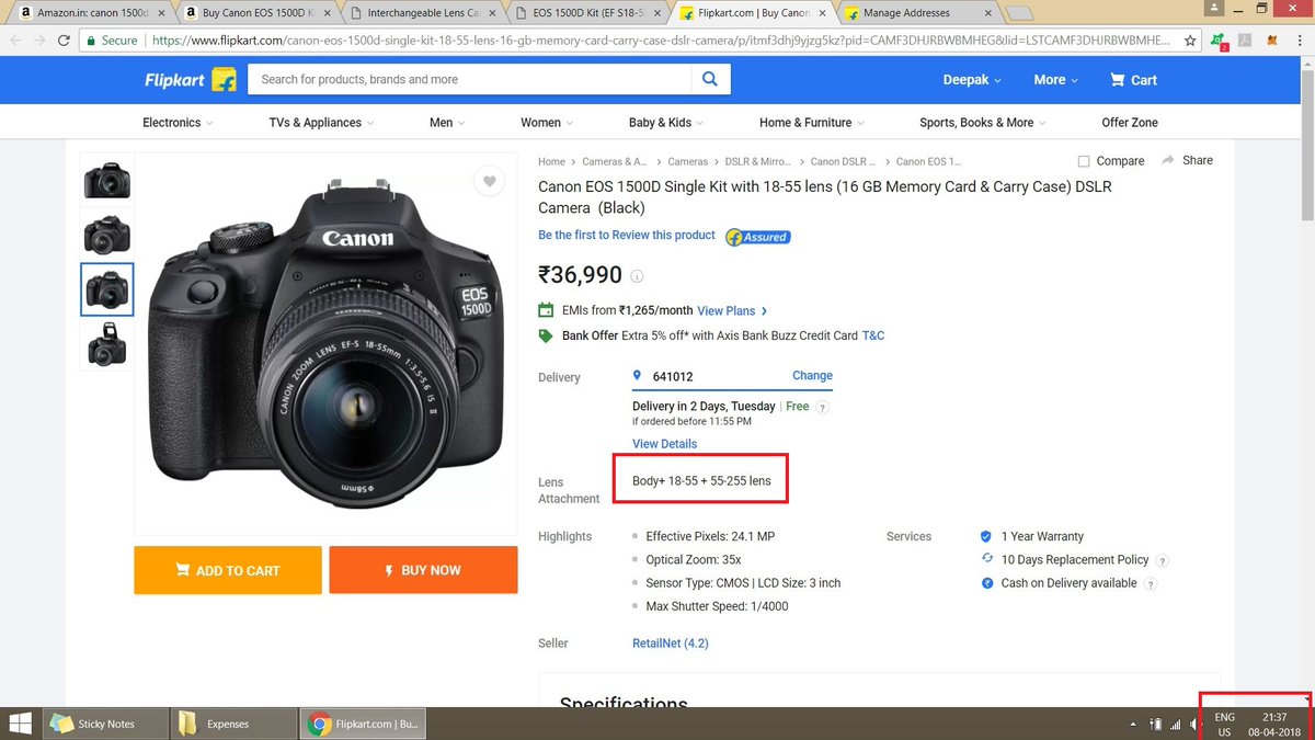 DeepakZephyr's tweet photo. @flipkartsupport 
Incorrect information provided on page. It's mention 2 lens attactment. I got only one. I bought the product only because it was flipkart assured. Now when am requesting right product am being denied. Representative agreed to false information i can send the cal https://t.co/dXQBjyCeQu