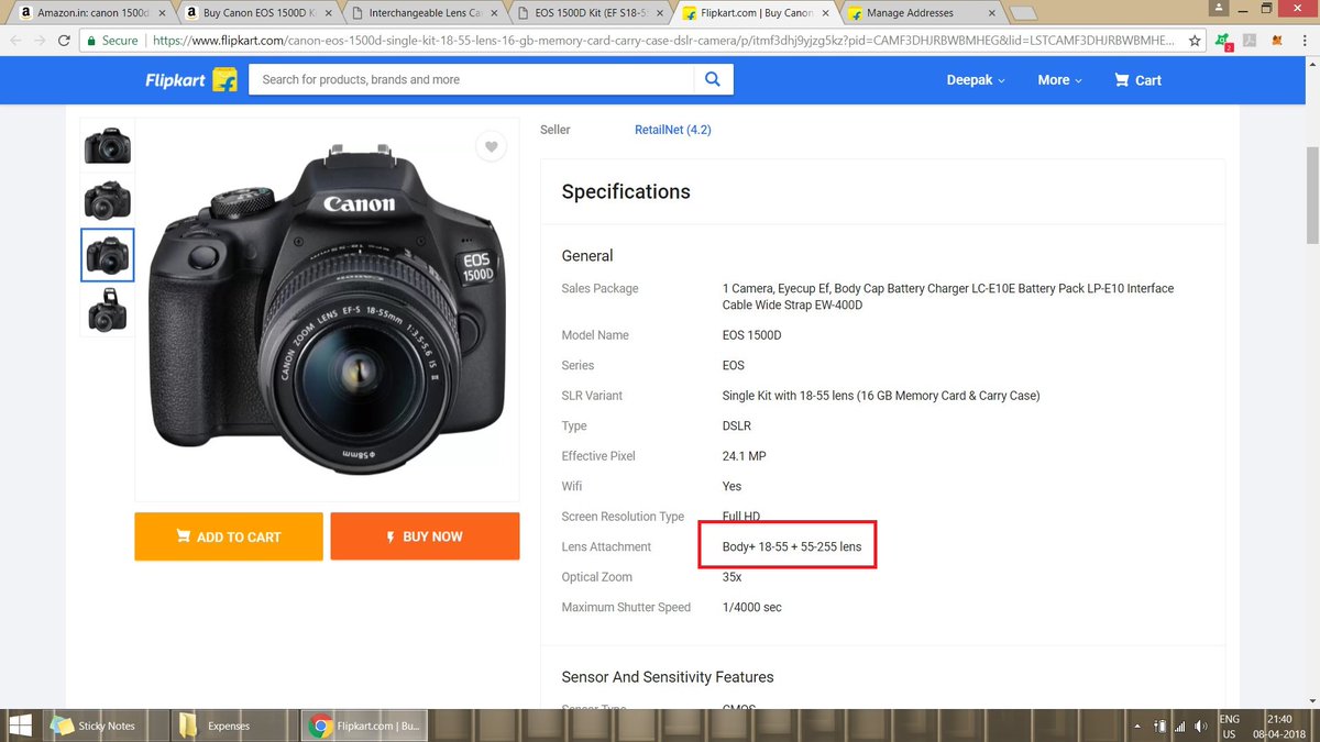 DeepakZephyr's tweet photo. @flipkartsupport 
Incorrect information provided on page. It's mention 2 lens attactment. I got only one. I bought the product only because it was flipkart assured. Now when am requesting right product am being denied. Representative agreed to false information i can send the cal https://t.co/dXQBjyCeQu