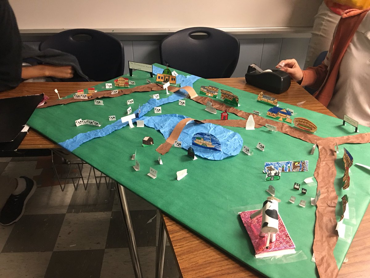 WeTeachSETA_CTE's tweet photo. Building towns in Mrs. Aguirre’s class based upon the leading industries of cattle, cotton, oil or railroad. Students completed brackets to compete for their chosen industry. #cowfe #milkywaydrive #mootsa #cowpital @SWatsonKSAT @KMS_History https://t.co/z15OPcFJT6