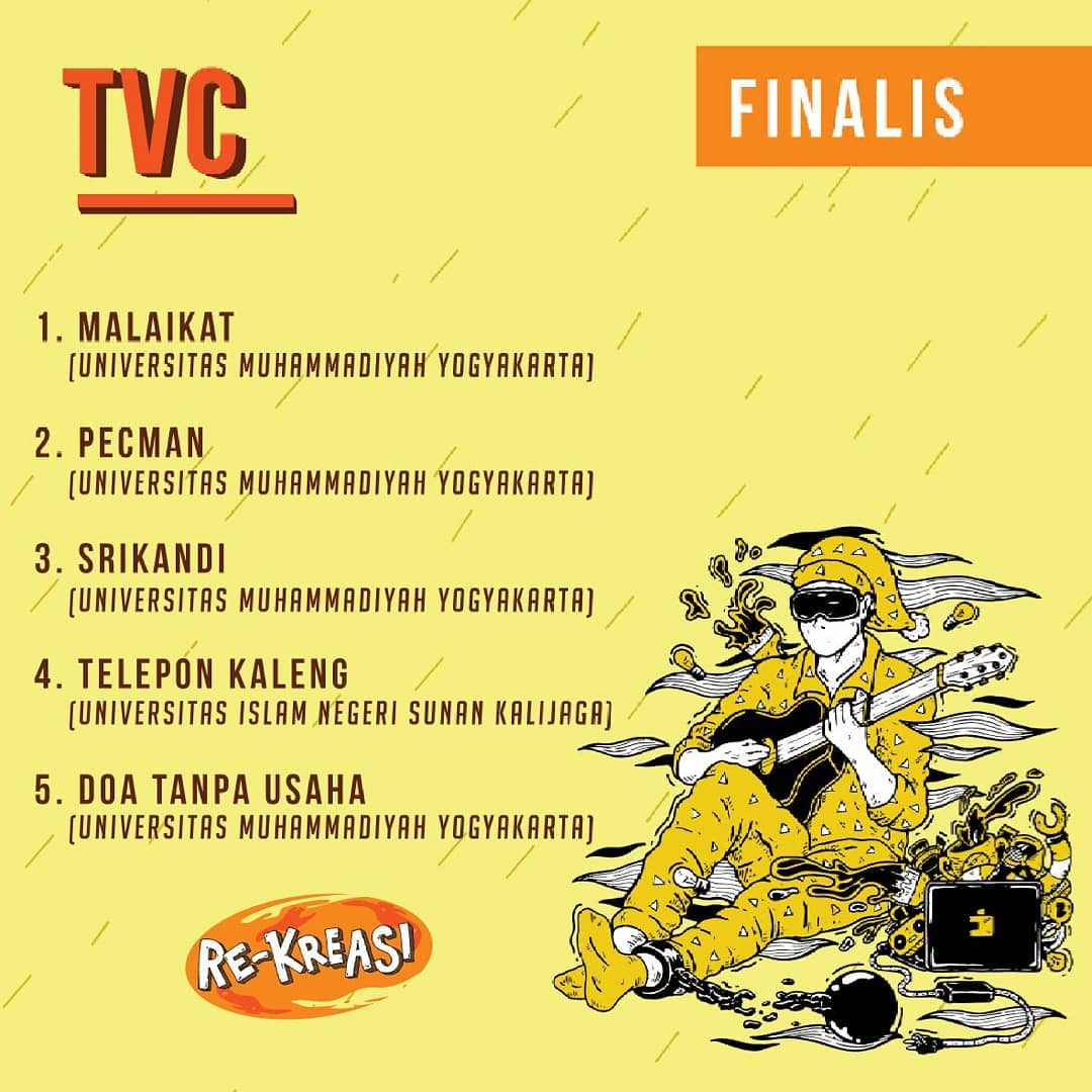 Selamat pagi Creative People!

Akhirnya, hari-hari yang ditunggu telah tiba!

Selamat bagi kalian yang menjadi finalis dari kategori lomba TVC

Dan bagi kalian yang belum menjadi finalis di ADuin 2018, jangan berhenti berkarya, tetap semangat ya😁
