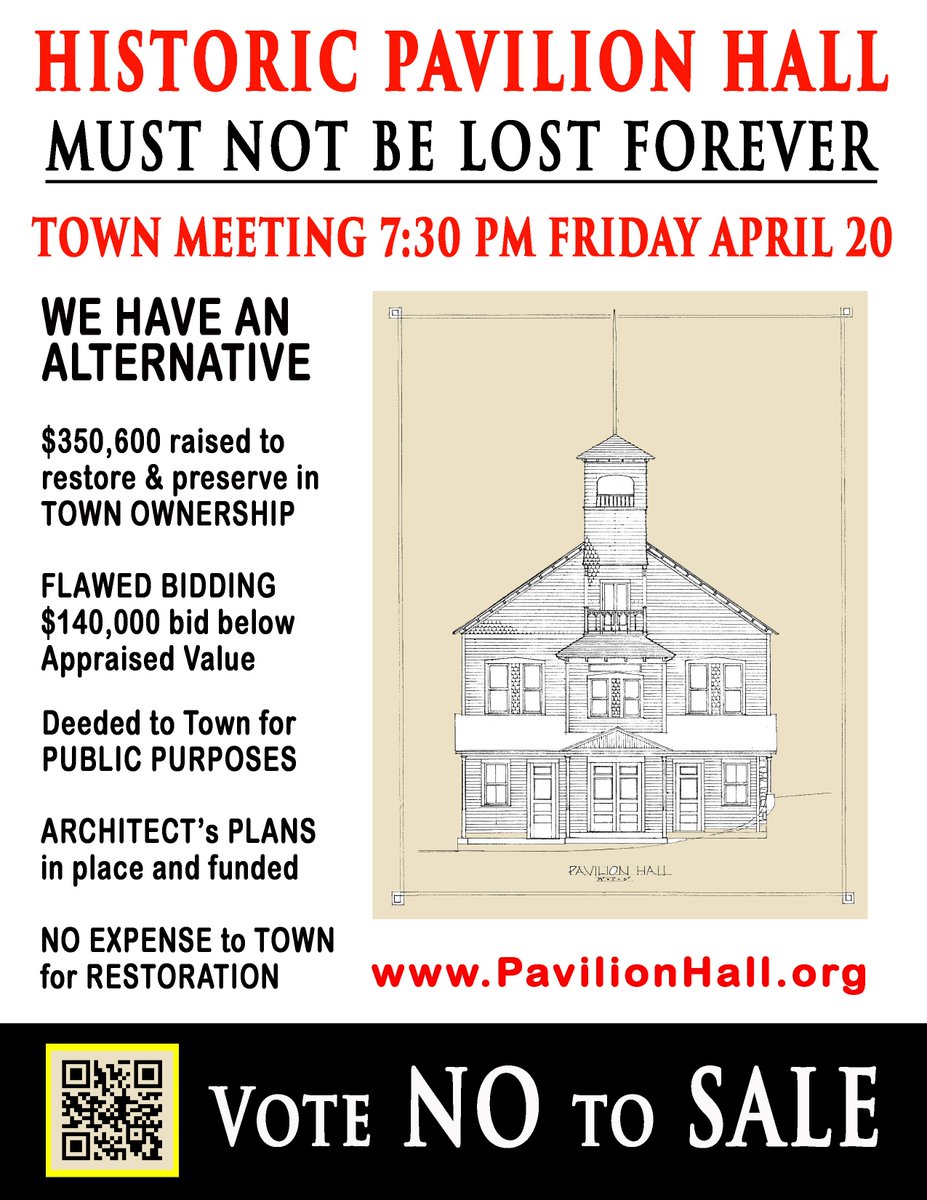 R_Kleinberg's tweet photo. Save our Pavilion Hall. 
Friday April 20. Vote NO SALE 
https://t.co/sgYRAtxfm2
#NewPreston #WashingtonCT #Waramaug https://t.co/ulX9GisSuF