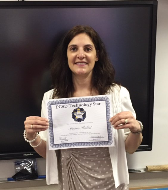 jbartonPCSD's tweet photo. Congratulations to our new #PCSDTechSTAR Marina Shubert from Roberts Elementary! #EngageInspirePrepare https://t.co/BUx1slLGZg