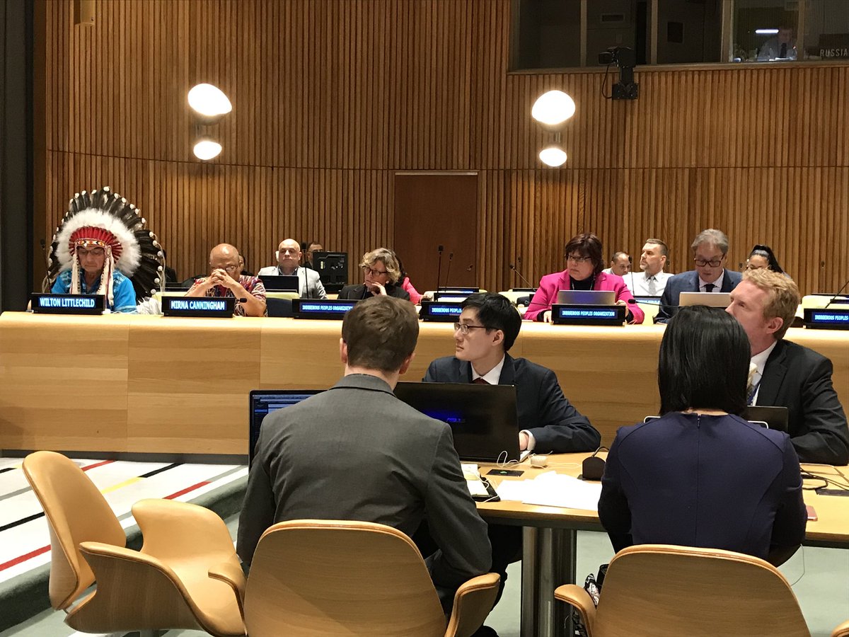 jmoore6930's tweet photo. Dialogue with the President of the General Assembly of the United Nations regarding Indigenous Participation #UNPFII17 https://t.co/HKr5mCKS0c